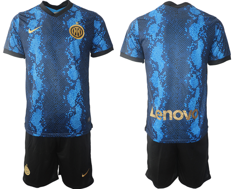 Men 2021-2022 Club Inter Milan home blue blank Nike Soccer Jersey->customized soccer jersey->Custom Jersey